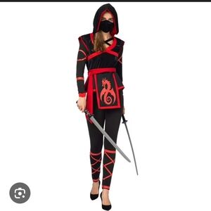 Spooktacular Creations Women's Ninja Costume with Red Accents Size Large New
